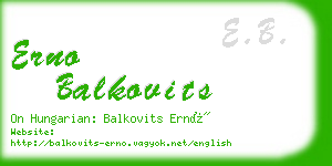 erno balkovits business card